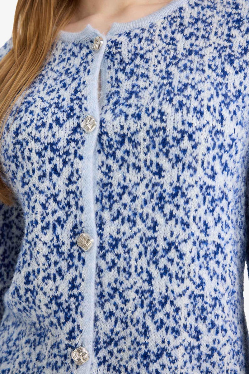 ديفاكتو كارديجان تريكو قصة عادية بياقة مستديرة - Image 5